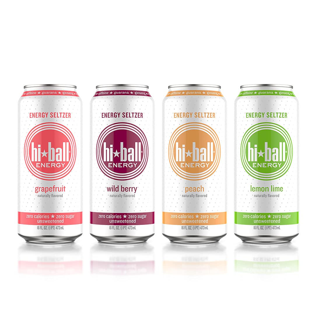 Hiball Clean Energy Seltzer Water， Caffeinated Sparkling Water Made with Vitamin B12 and Vitamin B6， Sugar Free (8 pack of 16 Fl Oz)， Variety Pack - Image 4